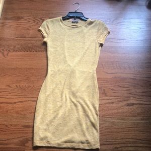 Lovely day yellow backless short sleeve dress